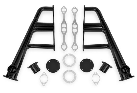 Flowtech Lakester Street Rod Headers 11702FLT Headers, Lakester, Steel, Painted, D-port, Rod, Chevy Small Block, Pair