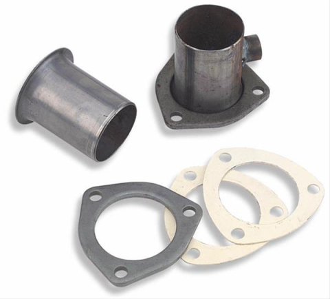 Flowtech Header Reducers with 2.25 Inch Outlet 10105FLT Reducers, 3-Bolt Flange, 2.5 in. Inlet, in. Outlet, O2 Bung, Steel, Natural, Pair