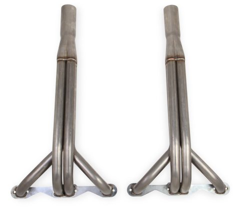 Flowtech Headers 11546FLT Headers, Upright, 1 3/4 in. Primary, 3 in. Collector, Stainless Steel, Natural, Chevy, Small Block, Pair