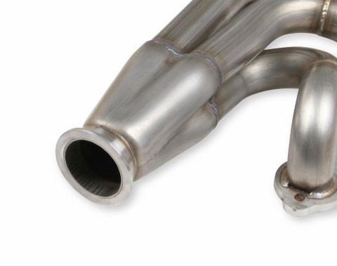 Flowtech Headers 11569FLT Headers, Turbo, Up and Forward, 304 Stainless Steel, Natural, 1.750 in. Primary, 2.50 in. V-Band Collector, Chevrolet, Small Block Gen I, Pair
