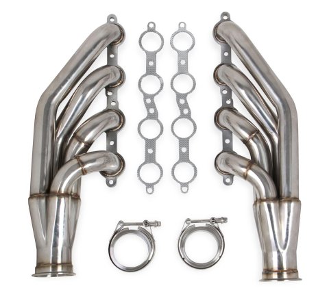 Flowtech LS Turbo Headers 11540FLT Headers, Turbo, Forward Up, Stainless Steel, 1 7/8 in. Primary Tube, Polished, 3 in. Collector, Pair