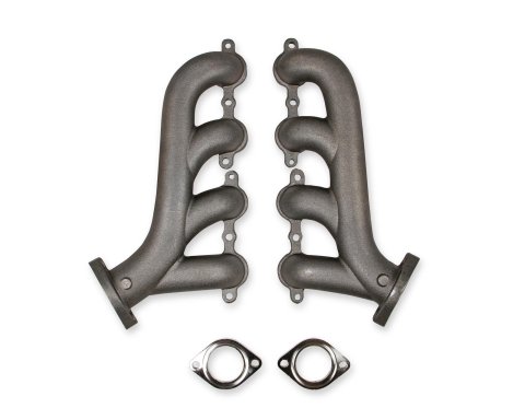Flowtech Rams Horn Exhaust Manifolds 11730FLT Manifolds, Cast, LS Swaps, Natural, Pair