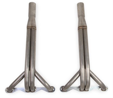 Flowtech Headers 11545FLT Headers, Upright, 1 5/8 in. Primary, 3 in. Collector, Stainless Steel, Natural, Chevy, Small Block, Pair