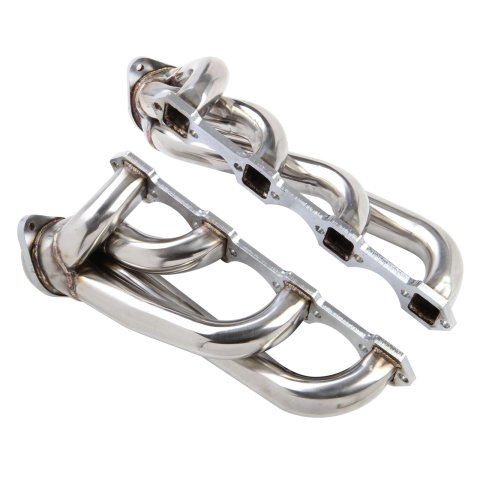 Flowtech Headers 12138FLT Headers, Shorty, Stainless Steel, Polished, 1 3/4 in. Primary, Ford, Small Block Windsor, Pair