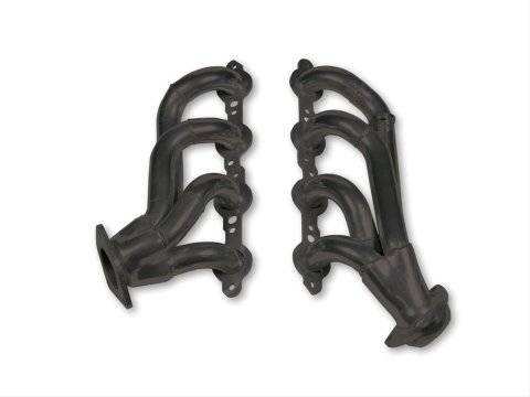 Flowtech Shorty Headers 91835FLT Headers, Shorty, Steel, Painted, Cadillac, Chevy, GMC, SUV, Pickup, 6.0L, V8, Pair