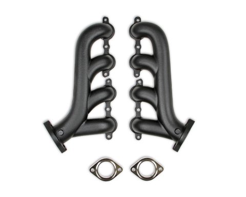 Flowtech Rams Horn Exhaust Manifolds 31730-3FLT Manifolds, Cast, LS Swaps, Black Ceramic, Pair