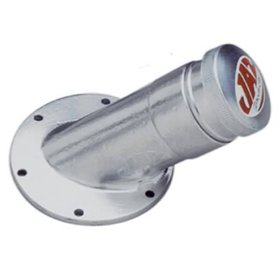 Jaz Products Dragster Fill Valves 345-251-03 Fuel Valve, Aluminum, Natural, 2.25 in. Diameter, 45 Degree, Short Neck, Dragster, 6-Bolt Flange, Each