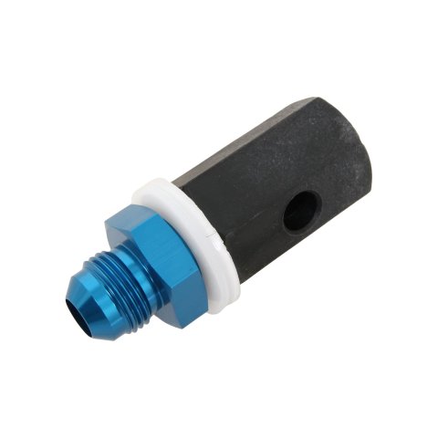 Jaz Products Fuel Cell Tip Over Valves 834-006-11 Valve, Aluminum, Black/Blue Anodized, -6 AN Female, -6 AN Male Threads, Each