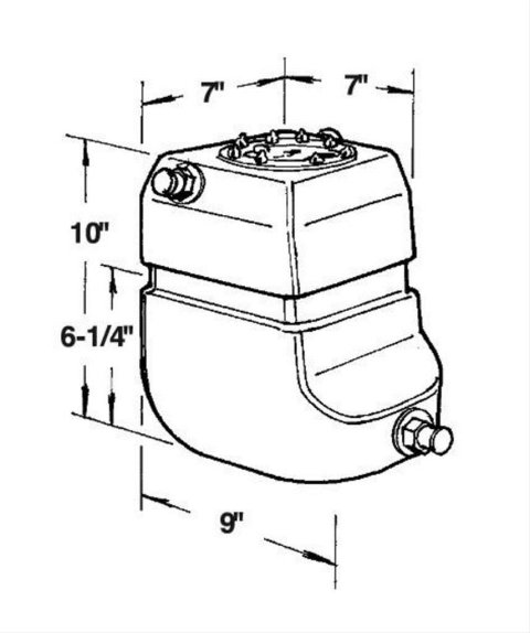 Jaz Products Pro Stock 2 Gallons Fuel Cell 220-002-NF Cell, Stock, Plastic, Black, Gallons, Each