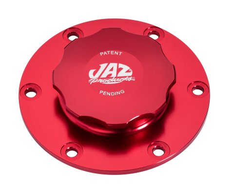 Jaz Products Fuel Cell Cap Assemblies 391-725-06 Cap, 6-Bolt , Threaded, Billet, Red Anodized, Kit