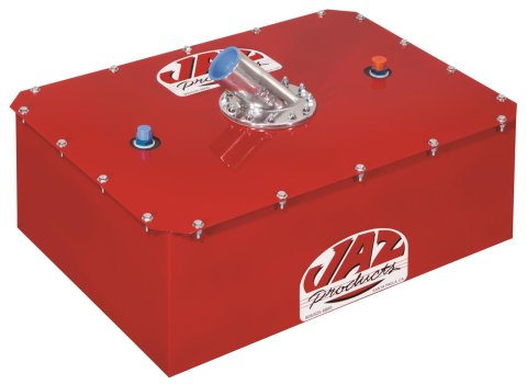 Jaz Products Pro Sport 12 Gallons Fuel Cell with 45 Degree Flapper Filler 281-012-06 Cell, Sport, Steel, Plastic Bladder, Red, Gallons, 2.25 in. Dia. Neck, Foam, Each