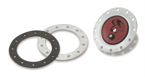 Jaz Products Fuel Cell Cap Assemblies 350-202-06 Cap, Assembly, Flush Mount, Plastic, Red, Steel, Natural, 12 Bolt Holes, Kit