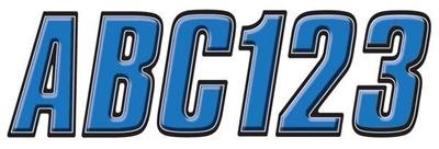 Hardline Products Factory Matched Series 800 Decals BLBLK800 Decals, 800, Number/Letter Combos, Vinyl, Blue/Black, 2 in Width, 3 in Length, Kit