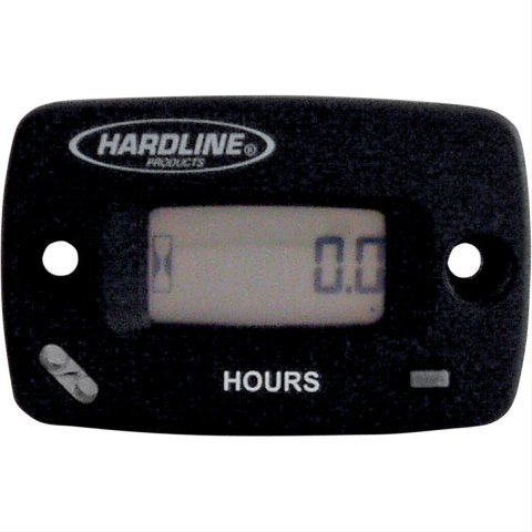 Hardline Products Resettable Hour Meters with Service Alerts HR-8067-2 Gauge, Meter With For Dirt Motorcycles, Hardline, Digital, Rectangular, Black Bezel, Each