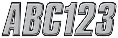Hardline Products Factory Matched Series 800 Decals SIBLK800 Decals, 800, Number/Letter Combos, Vinyl, Silver/Black, 2 in Width, 3 in Length, Kit
