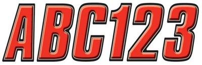 Hardline Products Factory Matched Series 800 Decals REBLK800 Decals, 800, Number/Letter Combos, Vinyl, Red/Black, 2 in Width, 3 in Length, Kit