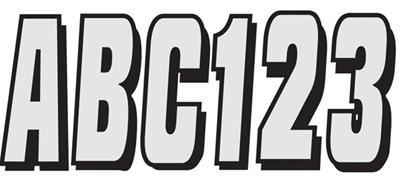 Hardline Products Factory Matched Series 320 Decals SIBLK320 Decals, 320, Number/Letter Combos, Vinyl, Silver/Black, 2 in Width, 3 in Length, Kit