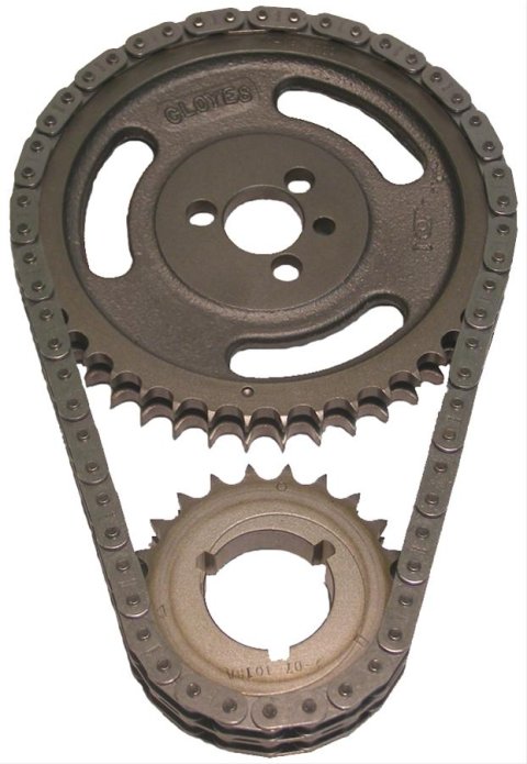 Cloyes Original Race True Roller Timing Sets 9-3100-5 Chain and Gear Set, Roller, Double Roller, -0.005 in., Iron/Steel Sprockets, Chevy, Small Block, Set
