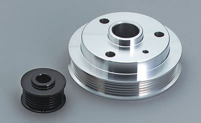 March Performance Late GM Power and Amp Series Pulley Kits for 1993-1997 CAMARO, FIREBIRD - 4485 Set, Serpentine, Aluminum, Black/Natural, Chevy, Small Block, Set