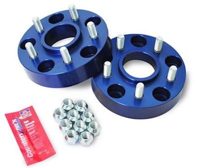 Spidertrax Off-Road Wheel Adapters WHS011 Adapters, Jeep 5 x 5 in. to Jeep YJ/TJ 5 x 4.5 in. Conversion, Billet Aluminum, Blue Anodized, Pair