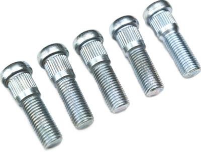 Spidertrax Off-Road Wheel Studs WHS017 Studs, Press-in, Steel, Grade 8, Natural, 1/2 in.-20, Set of 5