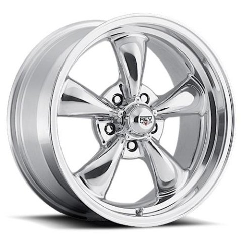 REV Wheels 100 Classic Series Polished 17x9 Wheel, Classic, 17 in. x 9 in., Aluminum, Polished, 5 x 4.5 in. Bolt Circle, 5.47 in. Backspace, Each