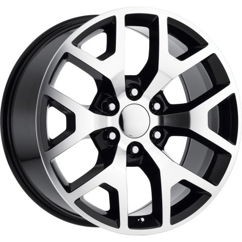 REV Wheels 586 Series OE Replica Gloss Black Machined 22x9 Wheel, Series, Replica, 22 in. x 9 in., Aluminum, Machined, 6 x 5.5 in. Bolt Circle, 6.26 in. Backspace, Each