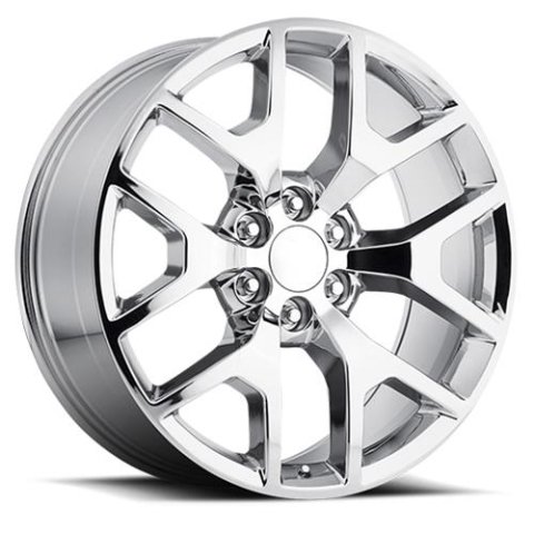 REV Wheels 586 Series OE Replica Chrome 22x9 Wheel, Series, Replica, 22 in. x 9 in., Aluminum, Chrome, 6 x 5.5 in. Bolt Circle, 6.26 in. Backspace, Each