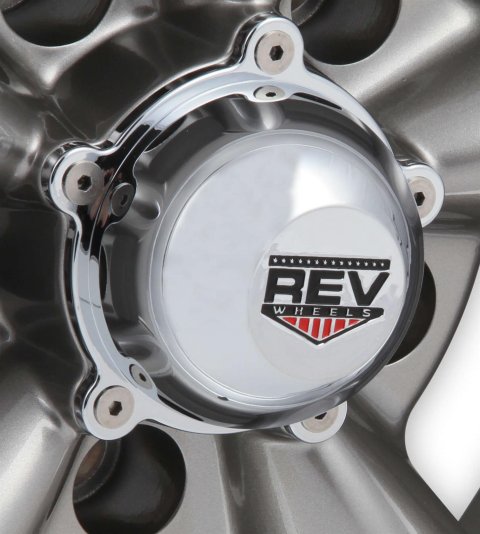 REV Wheels Replacement Center Caps C10100C Cap, Plastic, Chrome, Bolt-On, Dome Style, Wheel Logo, Each