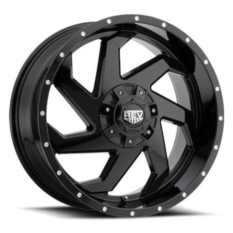 REV Wheels 895 Series Offroad Gloss Black 20x9 Wheel, Series, Offroad, 20 in. x 9 in., Cast Aluminum, Black, Gloss, 6 x 5.5 in. Bolt Circle, 4.53 in. Backspace, Each