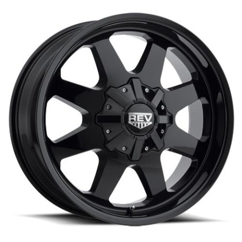 REV Wheels 823 Series Offroad Gloss Black 20x9 Wheel, Series, Offroad, 20 in. x 9 in., Aluminum, Black, 6 x 5.5 in./135mm Bolt Circle, 4.53 in. Backspace, Each