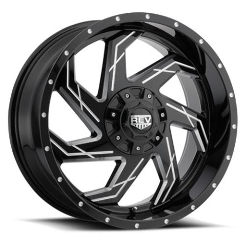 REV Wheels 895 Series Offroad Gloss Black Machined 20x9 Wheel, Series, Offroad, 20 in. x 9 in., Cast Aluminum, Black, Machined, 6 x 5.5 in. Bolt Circle, 4.53 in. Backspace, Each