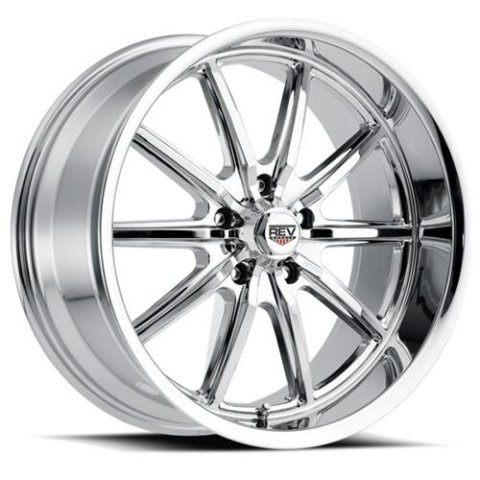 REV Wheels 110 Classic Series Chrome 18x8 Wheel, Classic, 18 in. x 8 in., Aluminum, Chrome, 5 x 4.75 in. Bolt Circle, 4.5 in. Backspace, Each