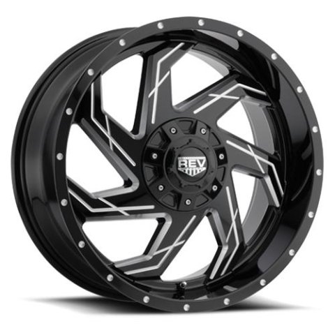 REV Wheels 895 Series Offroad Gloss Black Machined 17x9 Wheel, Series, Offroad, 17 in. x 9 in., Aluminum, Machined, 5 x 5 in./5.5 in. Bolt Circle, 4.53 in. Backspace, Each