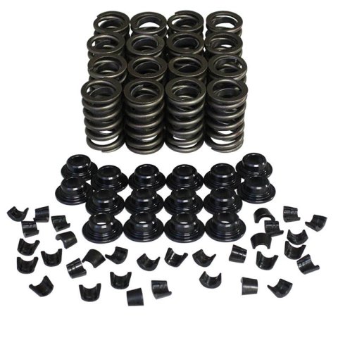Howards Cams Stock Diameter Performance Valve Spring and Retainer Kits 98212-K12 Kits, Single, Standard, 1.265 in. O.D., 425 lbs./in., Chromoly Retainers, 10-Degree Alloy Steel Locks, Damper Spring, Kit