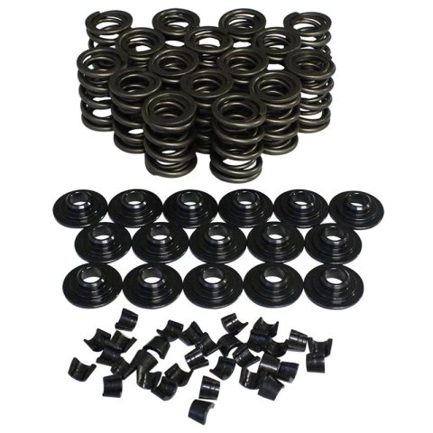 Howards Cams Performance Valve Spring and Retainer Kits 98438-K12 Kits, Performance, Dual, Conical, 1.465 in. O.D., 425 lbs./in., 0.950 in. Coil Bind Height, 10 degree Locks, Kit