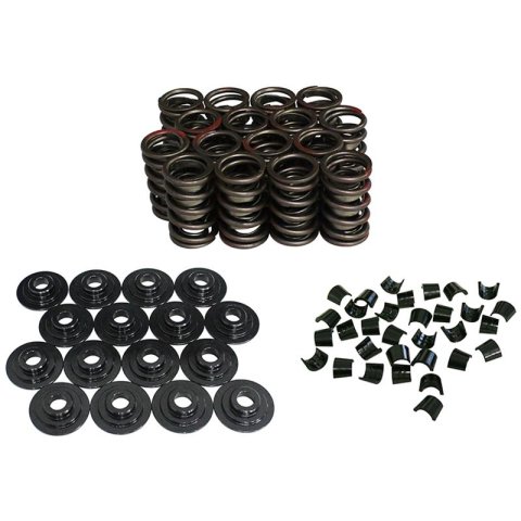 Howards Cams Stock Diameter Performance Valve Spring and Retainer Kits 98636-K11 Kits, Single, Std., 1.514 in. O.D., 348 lbs./in., 0.344 in. Dia. Stem, Retainers, 7-Degree Locks, Damper Spring, Kit