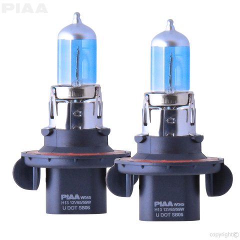 PIAA Xtreme White Plus Light Bulbs HE-957 Bulb, Hybrid, 9008/H13, Halogen, White, 3900K Temperature, 55/65 Watts, Pair