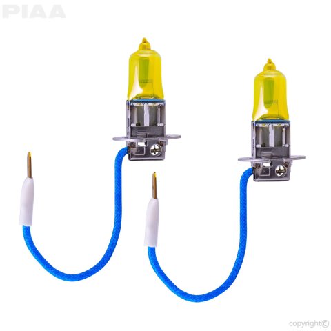 PIAA Light Bulbs HY103E Bulb, H3 Solar Yellow Twin Pack - 2500K - 12V 55W