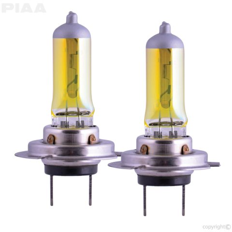 PIAA Light Bulbs HY106E Bulb, H7 Solar Yellow Twin Pack - 2500K - 12V 55W