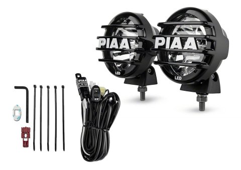 PIAA LP550 Series Driving Lights 5572 Auxiliary Lights, Series, LED Driving/Spot Style, Round, Clear Lens, White Bulb, 5.188 in. Diameter, Pair