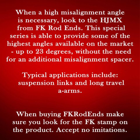 FK HRSMX-T/HIN-T Series Rod Ends HJMX10T End, Series, 5/8 in.-18, Male Threads, 3-piece, Steel, 0.625 in. Bore, Each