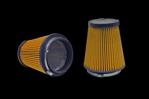 WIX Filters Air Filter Elements for 2010-2014 MUSTANG - 495-49896 Filter, Conical Flanged, Paper, Yellow, Ford, 5.4L, Each