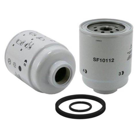 WIX Filters 6 Microns Fuel Filter with 1 in.-14 Inlet Size WIX-WF10112 Filter, Canister, White Steel Housing, Cellulose Element, Ram, 6.7L Diesel, Each