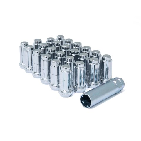 Gorilla Lug Nuts K6TS-14150GR Nuts, 6 Wheels, M14-1.50 Spline Drive, 60 Degree Seat, Chrome, Sold as a Set 24