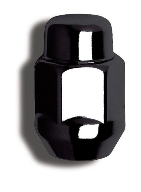 Gorilla Lug Nuts 91187BC Nuts, Conical Seat, Bulge, 1/2 in. x 20 RH, Closed End, Black Chrome Steel, Set of 4