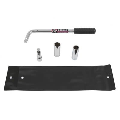 Gorilla Extendable Lug Nut Wrench Kits 1334 Wrench, Extension, Thin Wall Sockets, Collapsible, 21 in. Telescoping Handle, Each