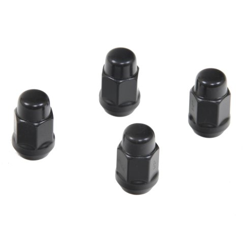 Gorilla Lug Nuts 41187BCB Nuts, Conical Seat, Bulge, 1/2 in. x 20 RH, Closed End, Black, Steel, Set of 4