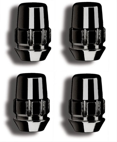 Gorilla Wheel Lock Systems 71641NBC Lug Nuts, Conical Seat, 14mm x 1.50 RH, Closed End, Locking, Black Chrome Steel, Set of 4