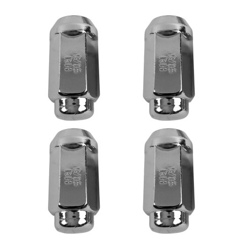 Gorilla Lug Nuts 000000000000076197 Nuts, Conical Seat, Bulge, 9/16 in. x 18 RH, Closed End, Chrome Plated Steel, Set of 4